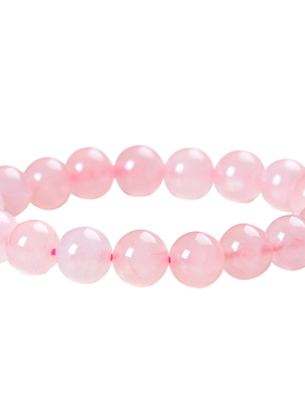 粉水晶芙蓉晶粉晶情侣半透手链