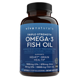 Viva美国进口高纯度含量rTG深海鱼油DPA天然omega3欧米茄3软胶囊