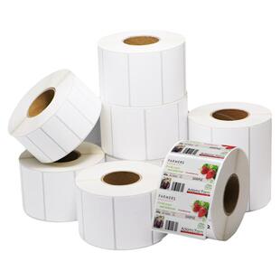 艾利高光喷墨标签纸爱普生TM-C3520专用标签打印纸铜版不干胶耗材亚面彩色铜板卷装箱贴背胶空白条码转印定制