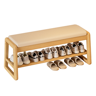 入户门换鞋凳轻奢高级感家用门口鞋柜坐凳一体可坐可收纳实木长凳