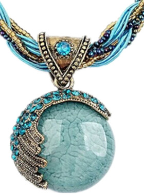 水晶珠旅游波西米亚雕花手编项链