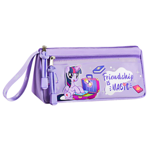 小马宝莉笔袋女小学生2025新款女童大容量文具盒女孩款儿童铅笔盒透明铅笔袋超火女生笔盒高颜值文具袋女孩款