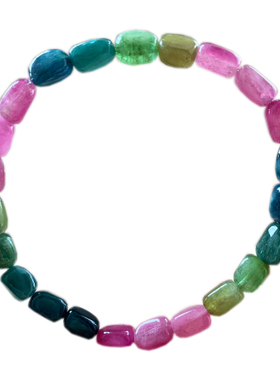 天然巴西老矿碧玺随形手链饰品女