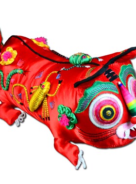 五毒布老虎民间工艺品大号老虎枕头宝宝纯手工玩具满月婴幼儿特色
