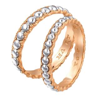 周生生V&A博物馆联名系列18K金及铂金珠边情诗戒指对戒男款93689R