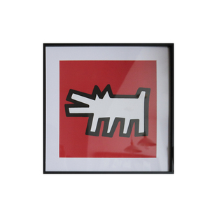 keith haring简约小型卡通装饰画卧室摆画凯斯哈林抽象涂鸦挂画潮