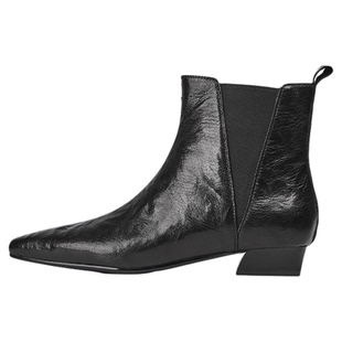 millies妙丽切尔西靴子女新款加绒尖头踝靴瘦瘦靴马丁靴时装靴子