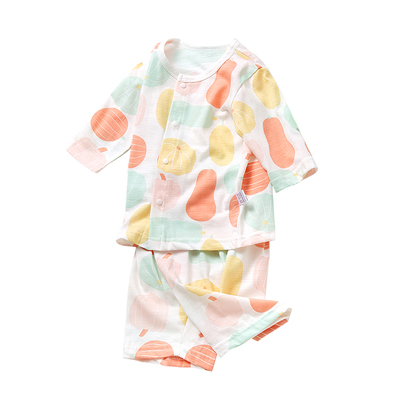 薄款纯棉宝宝睡衣分体空调服套装