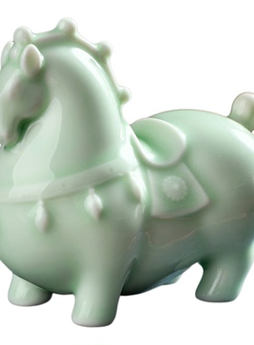 陶瓷唐马家居客厅茶桌装饰摆件