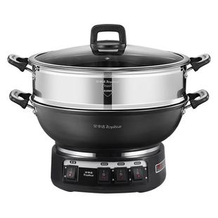 荣事达电炒锅多功能家用铸铁电炒菜锅蒸煮一体电热锅无涂层电火锅