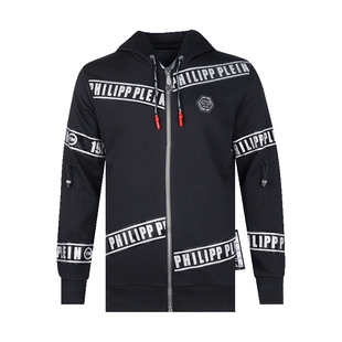 Philipp Plein菲利普.普兰男字母拉链连帽卫衣男士XY精选