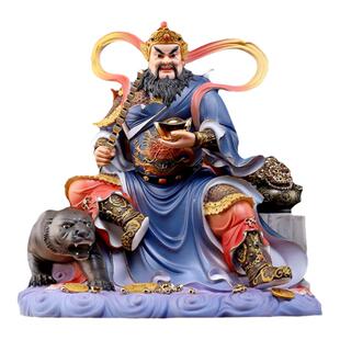戴玉堂陶瓷摆件《赵公明财神爷》武财神骑虎将军家用神像供奉摆件
