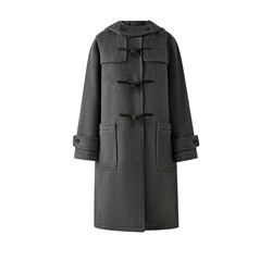 ELAND毛呢外套100%绵羊毛连帽