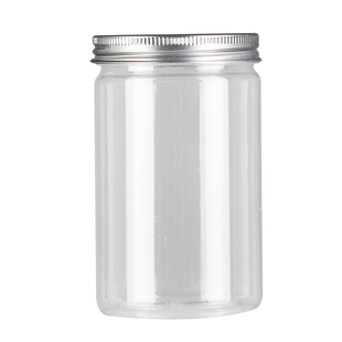 广口瓶塑料瓶透明食品密封罐塑料罐蜂蜜瓶饼干罐铝盖包装罐pet瓶