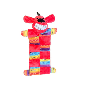 狗狗玩具红色腹肌狗防掏棉磨牙洁齿互动陪伴多发声器小狗发声玩具