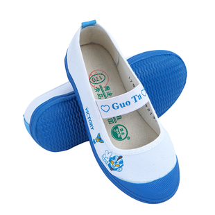 儿童白色帆布鞋女童舞蹈鞋幼儿园室内鞋男童体操鞋运动演出鞋白鞋