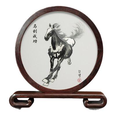 苏州苏绣摆件马年新年春节手工双面绣中国特色刺绣非遗礼品伴手礼