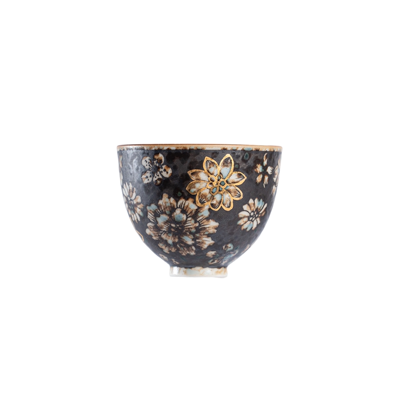 景德镇六月集描金万花品茗杯