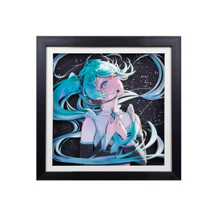 初音未来周边人形摆件手办模玩二次元动漫礼物宿舍装饰画多层工艺