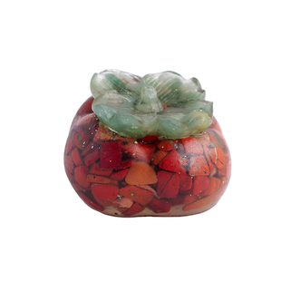 天然水晶柿柿如意柿子镇纸毛笔书法镇尺压纸创意滴胶树脂书房摆件