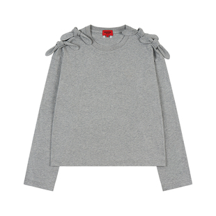 GOODBAI GOODEES 新款露肩蝴蝶结长袖T恤