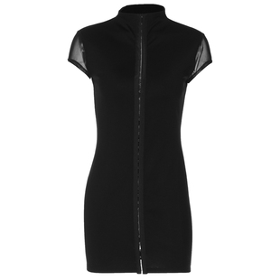 gusty街拍时尚辣妹风性感紧身包臀裙女排扣设计修身收腰连衣裙夏