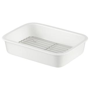 陶瓷烤箱烤盘家用烤肉空气炸锅烤盘烘焙长方形沥油盘蒸箱专用蒸盘