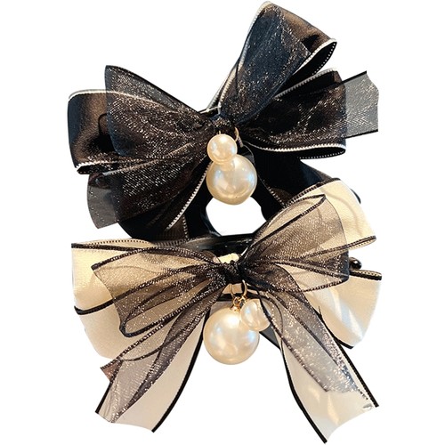 蝴蝶结丸子头抓夹秋冬气质头饰后脑勺盘发神器发卡高级感马尾发夹