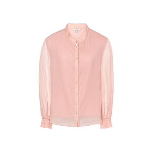 【商场同款】JESSIE2025年秋季新款优雅纯色衬衫女式透气长袖立领