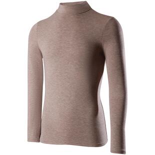 羊绒蚕丝德绒保暖上衣男士加绒加厚内衣打底衫单件半高领秋衣冬季