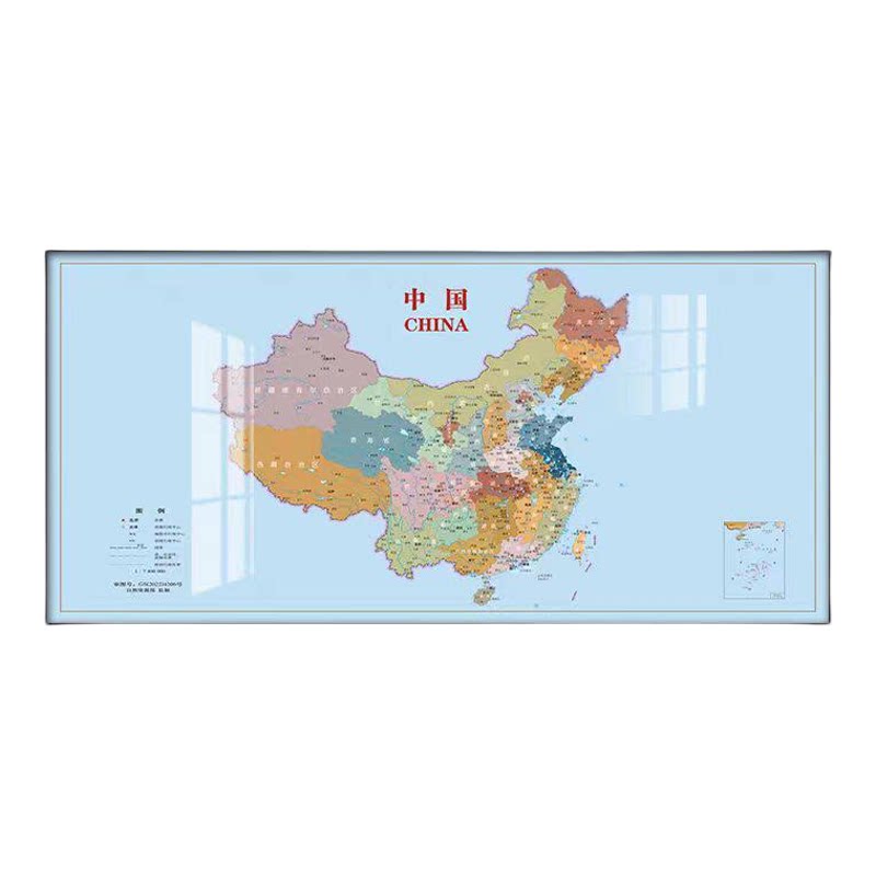 现代简约中国世界地图挂画客厅沙发背景装饰画大幅老板办公室壁画