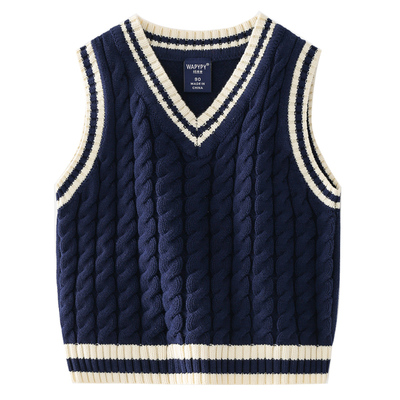 男童秋冬款全棉毛线马甲