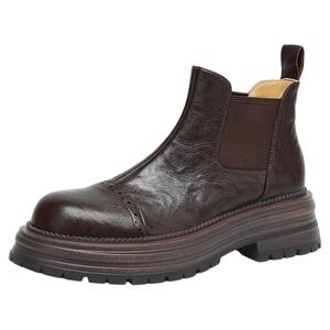 星期六小短靴女新款秋冬季厚底英伦马丁靴子踝靴加绒切尔西靴