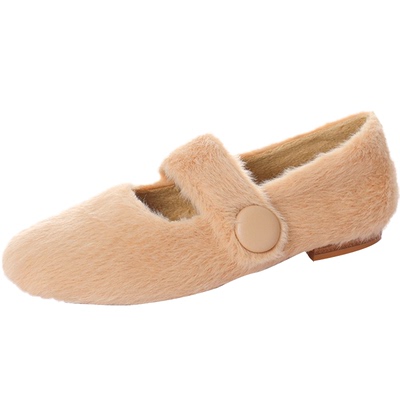 玛丽珍鞋一力米灰玛丽珍鞋