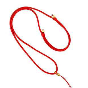 文玩红绳子挂脖项链绳女男新款手工吊坠挂绳玉石黄金平安扣编绳