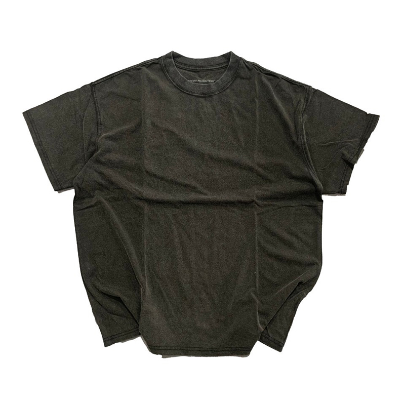 章自豪 Entropy Production 21SS 水洗做旧麂皮纯色 短袖 T恤Tee