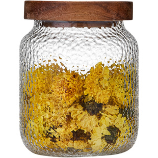 玻璃茶叶罐高级感储存罐大小号便携收纳瓶防潮咖啡花茶绿茶密封罐