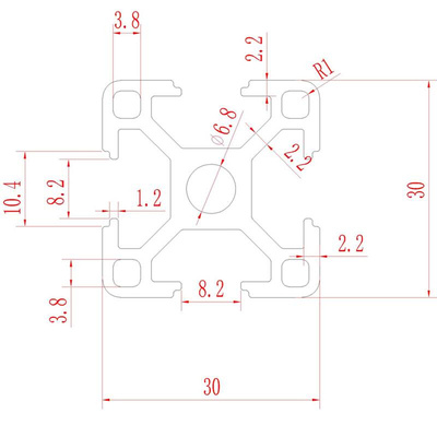 3030铝型材3030铝材30*30方管铝合金型材30x30型材3030铝合金型材