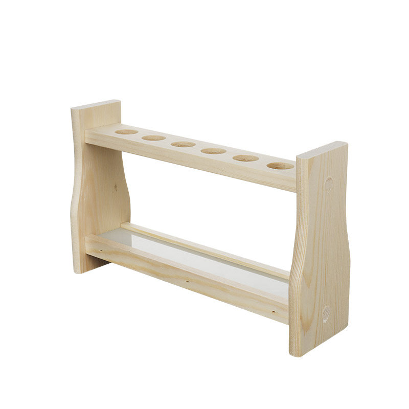 SAIEISE 木质比色管架漏斗架10-100ml 6孔/12孔多功能木架大小木比色管架纳氏比色管架支架化学实验室耗材