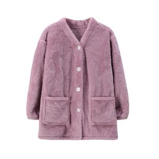 双面珊瑚绒睡衣女冬季加厚加绒保暖单件上衣大码200斤摇粒绒外套