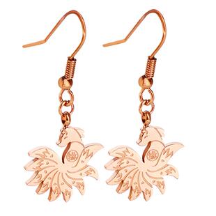 九尾狐耳钉女彩金耳钩高级感钛钢挂钩耳环招财2026狐狸耳饰不掉色