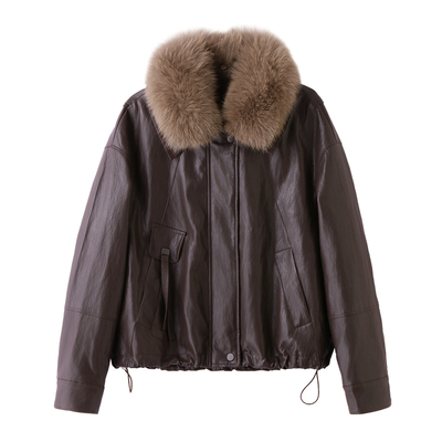 大毛领皮衣女短款2025年冬季新款