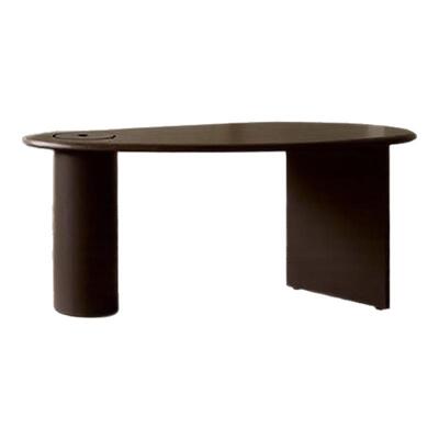 已夏书桌日蚀高级感中古橡木客厅小桌子工作台椭圆家用芒果桌