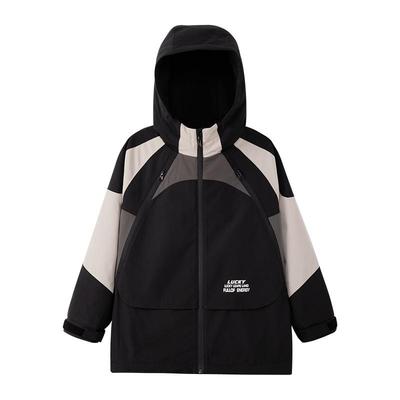 左西男童加绒户外冲锋秋冬外套