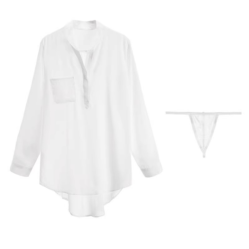 性感睡衣女款纯欲衬衫睡裙情侣家居服高级感2025新款情调夏款长袖