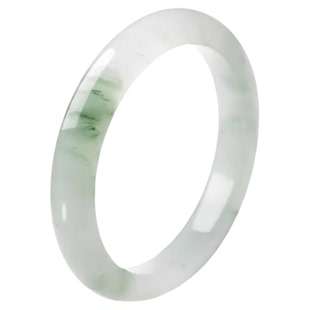 老凤祥天山翠玉手镯女新款天然冰种飘花翠绿玉镯子送妈妈生日礼物