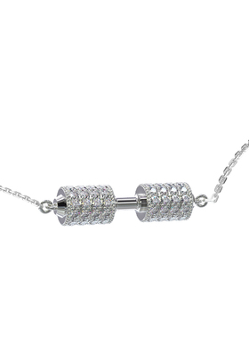 RAWNESS哑铃锁骨链纯银健身项链