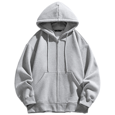 港风chic街头纯色百搭开衫连帽衫