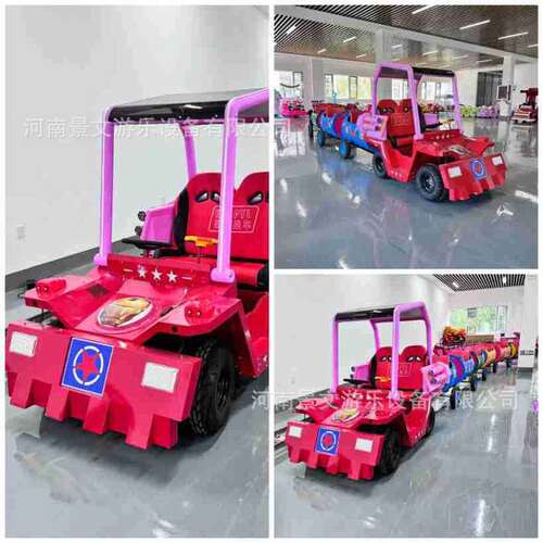 户外大型景区农场无轨网红油桶小火车观光小火车游乐设备免费贴画