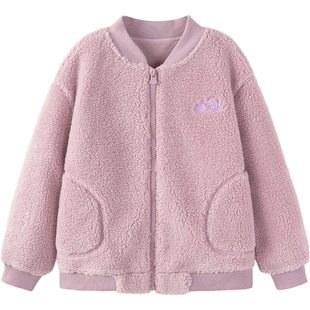 迷你巴拉巴拉男童女童棒球服外套宝宝时尚宽松保暖羊羔绒儿童便服